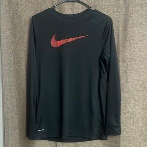 Nike Black Long Sleeve Shirt with Red Logo